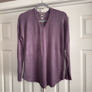 Purple V-Neck Sweater
